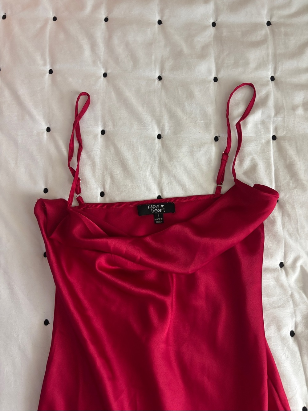 Paper Heart Hot Red Satin Slip Dress
